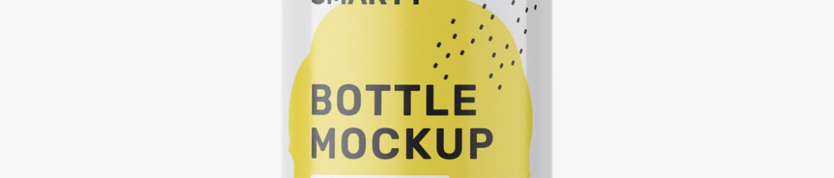 Small glossy bottle with round cap mockup