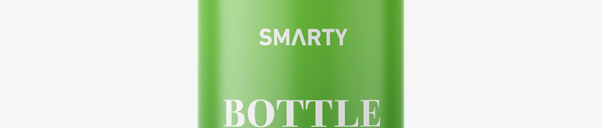 Small glossy bottle with screw cap mockup
