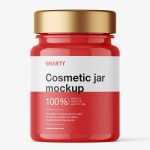Small glossy jar mockup