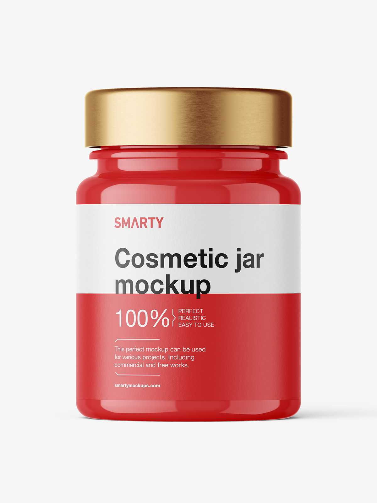 Small glossy jar mockup