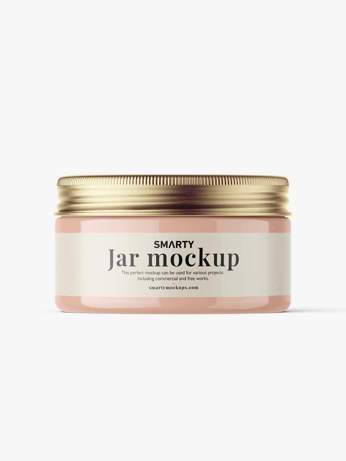 Small glossy jar with screw cap mockup