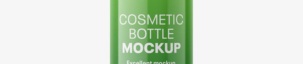 Small glossy vial bottle mockup