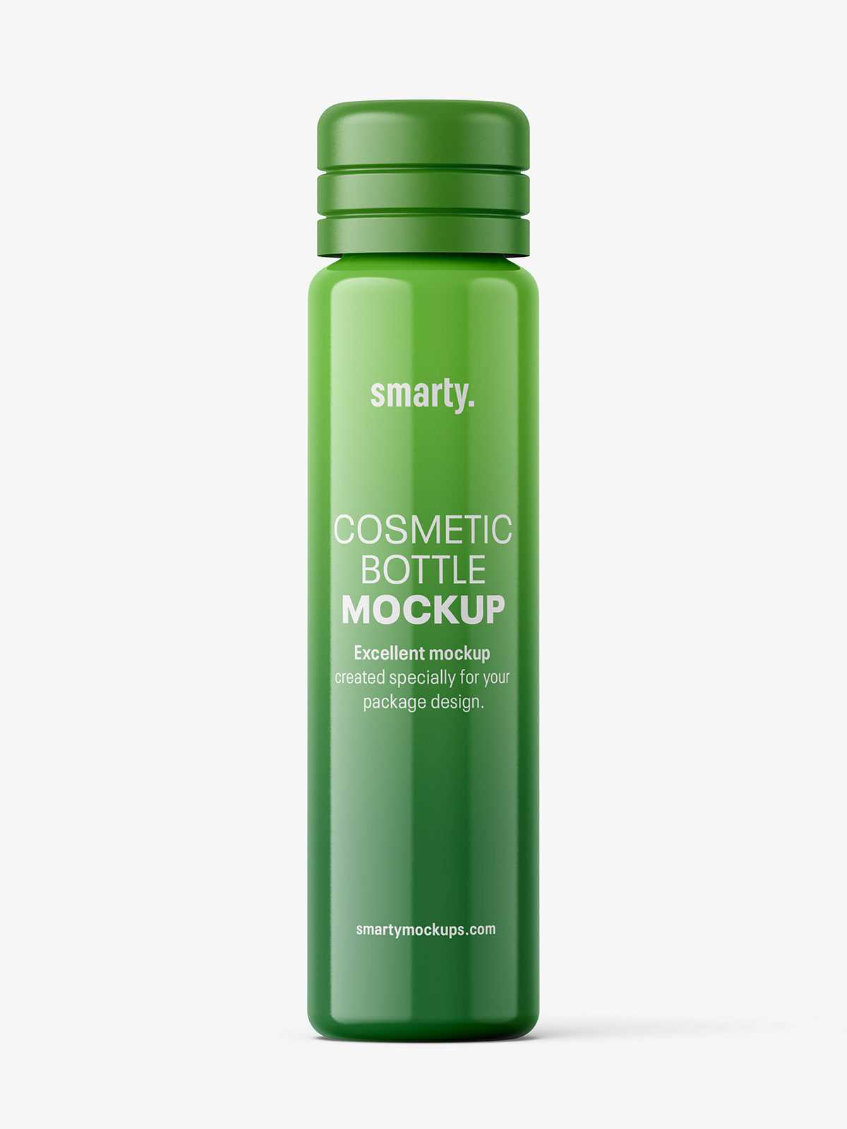 Small glossy vial bottle mockup