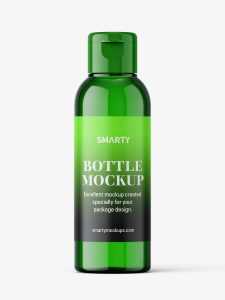 Small green bottle with flip top mockup