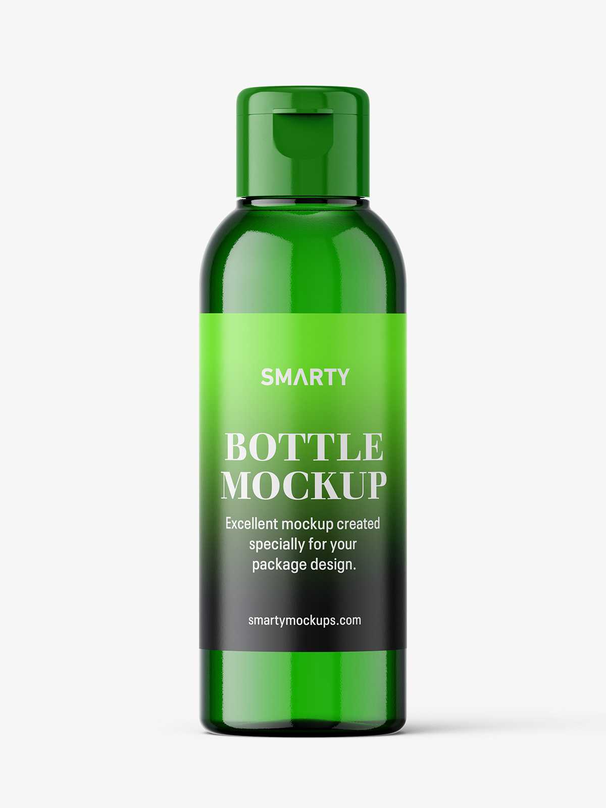 Small green bottle with flip top mockup