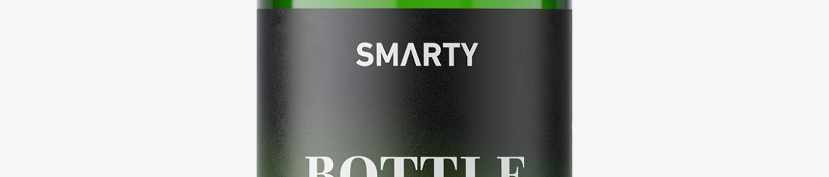 Small green bottle with pump mockup