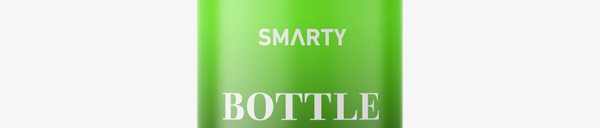 Small green bottle with screw cap mockup Small green bottle with screw cap mockup
