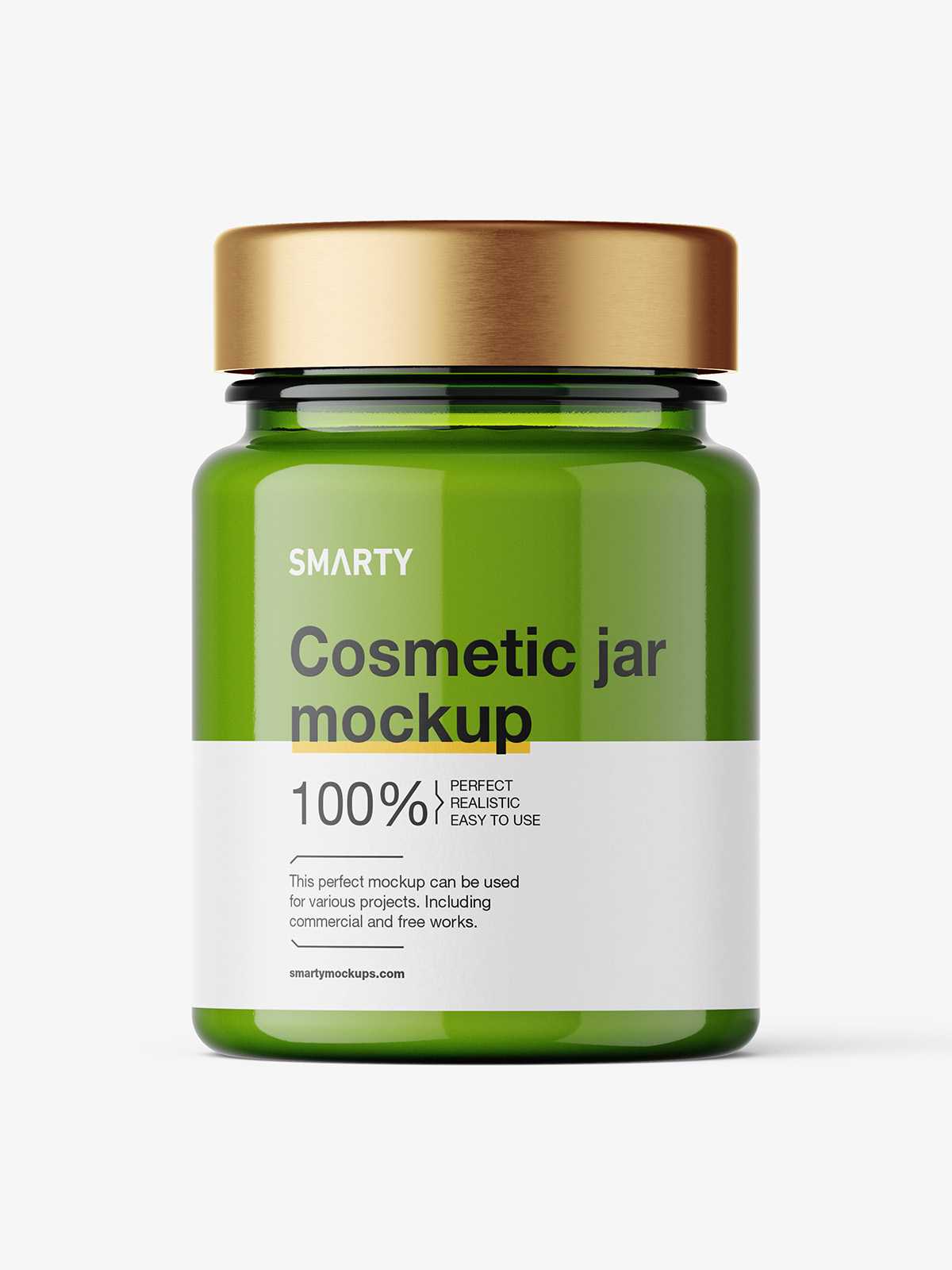 Small green cream jar mockup
