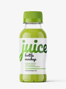 Small green juice bottle mockup