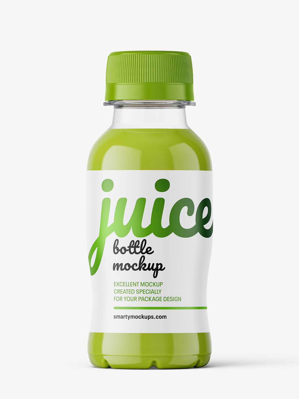 Small green juice bottle mockup