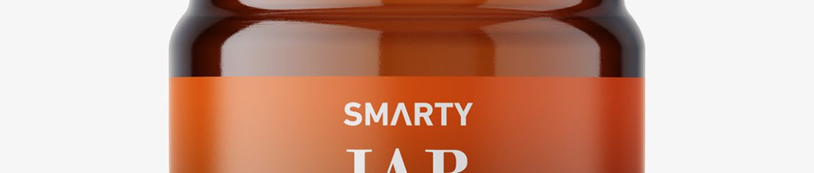 Small jar mockup with silver cap / amber