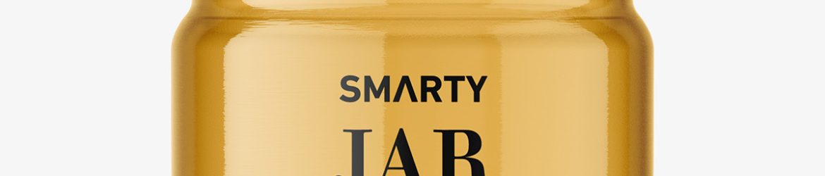 Small jar mockup with silver cap / clear