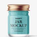 Small jar mockup with silver cap / glitter - Free PSD Download Small jar mockup with silver cap / glitter