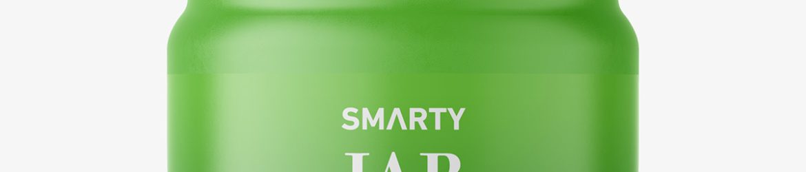 Small jar mockup with silver cap / matt