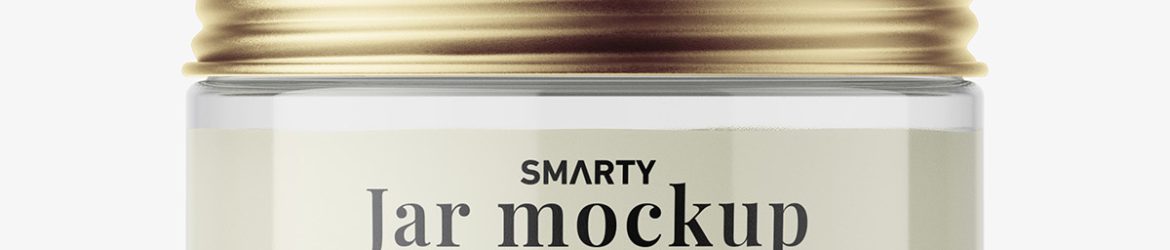 Small jar with cream mockup