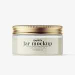 Small jar with cream mockup