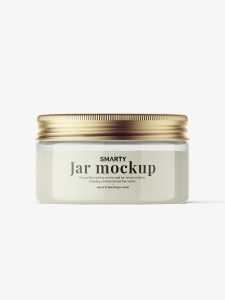 Small jar with cream mockup
