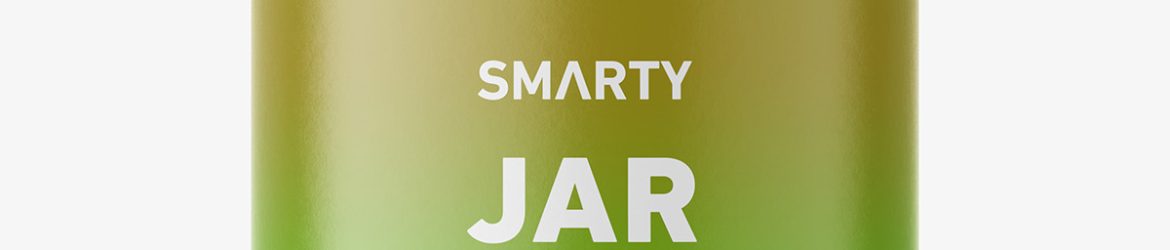 Small jar with herbal capsules mockup