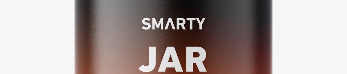 Small jar with pills mockup / amber