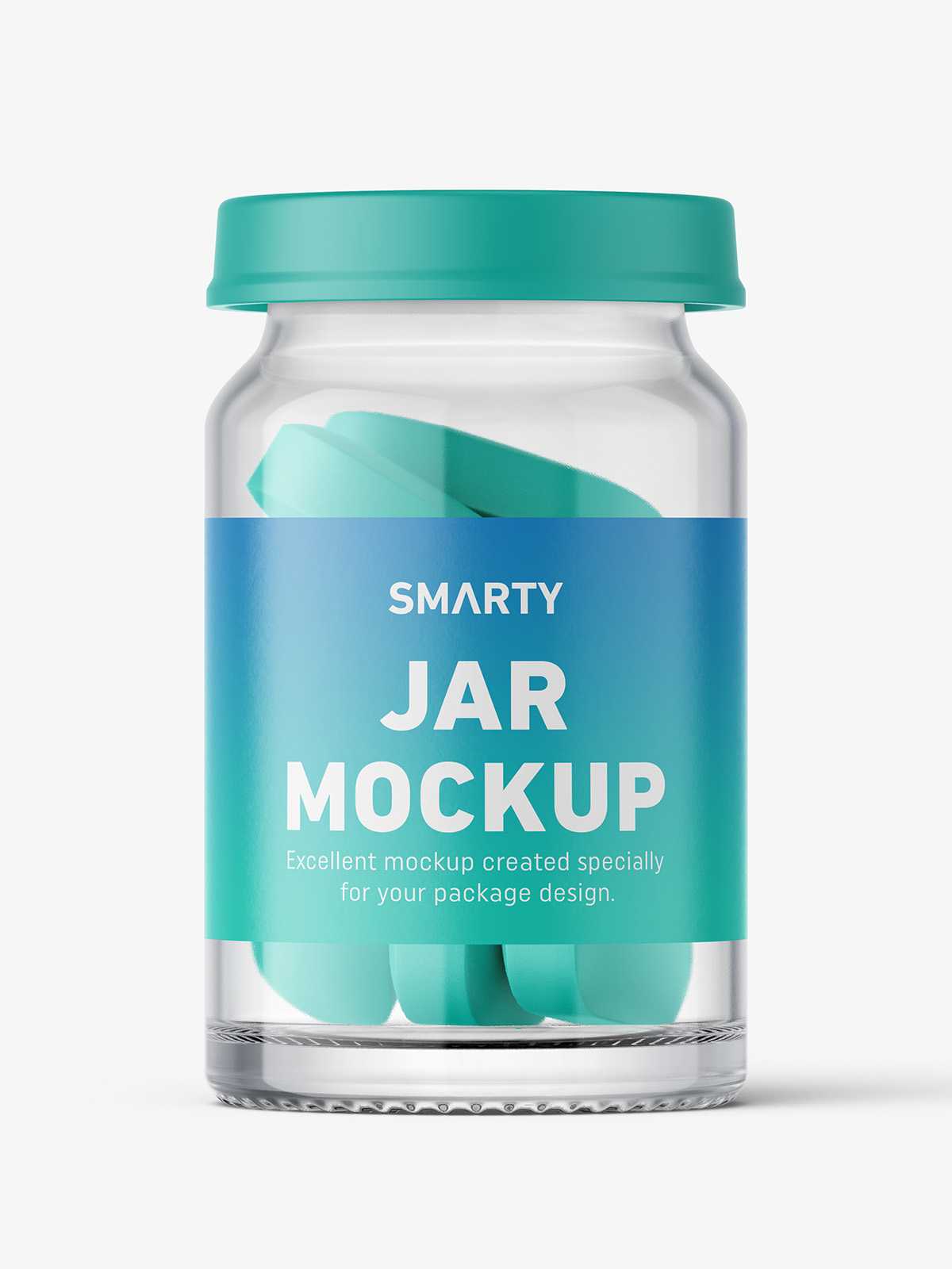 Small jar with pills mockup