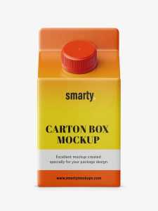 Small juice carton mockup