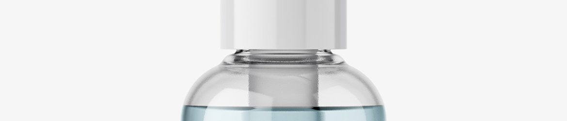 Small liquid bottle with dispenser mockup