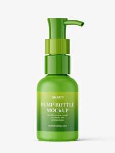 Small matt bottle with dispenser mockup