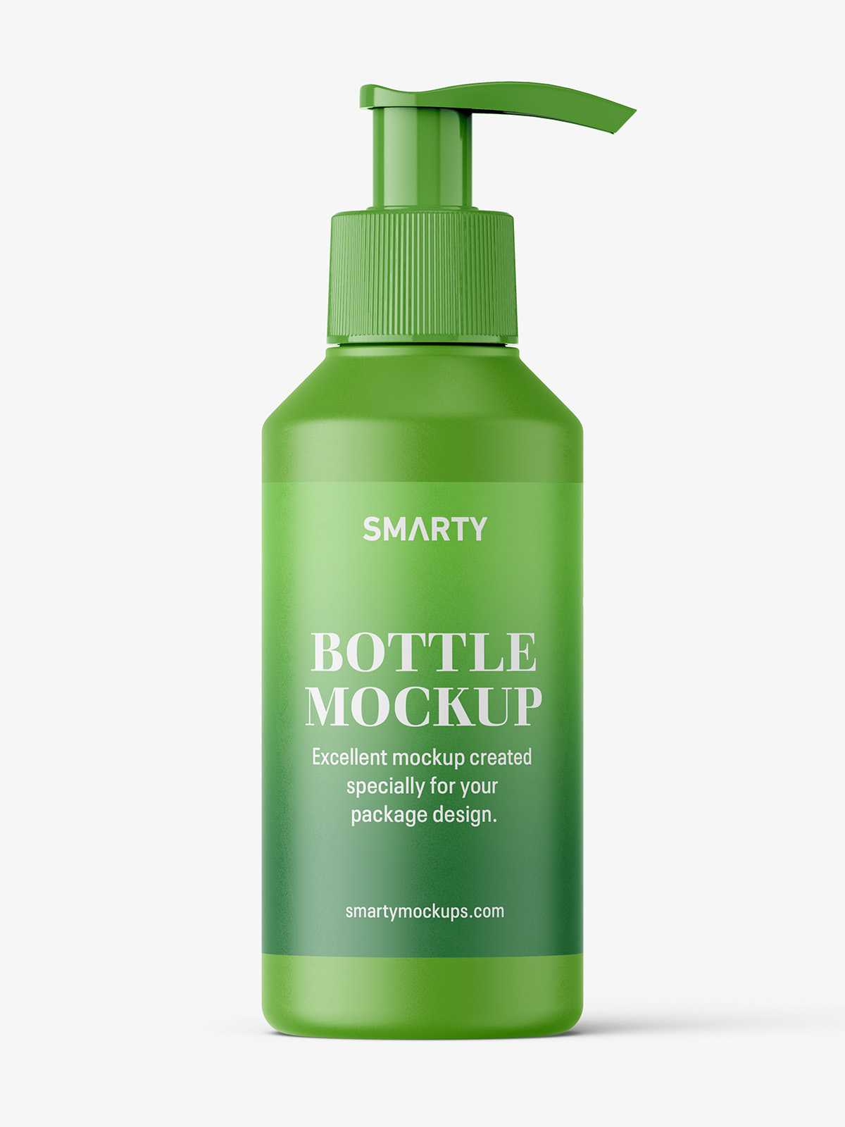 Small matt bottle with pump mockup