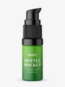 Small matt bottle with push spray mockup