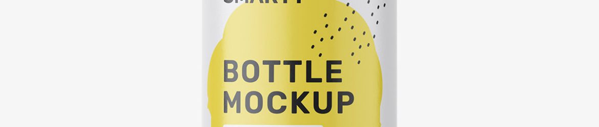 Small matt bottle with round cap mockup
