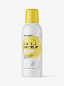 Small matt bottle with round cap mockup