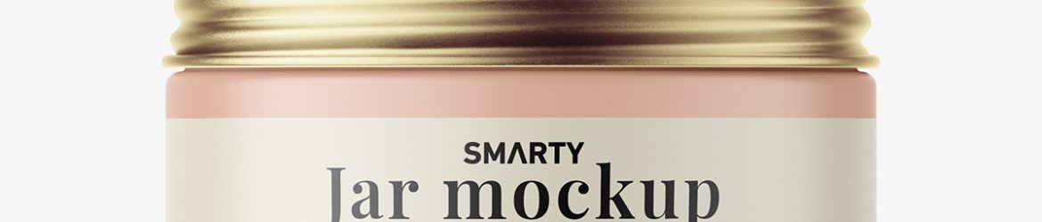 Small matt jar with screw cap mockup