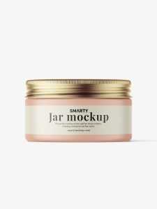 Small matt jar with screw cap mockup