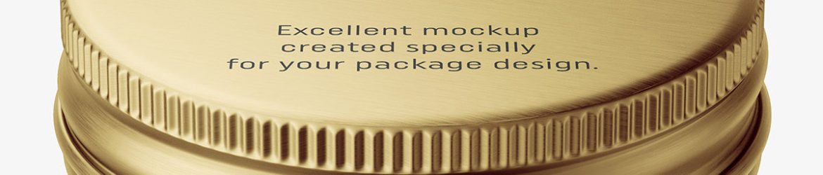 Small metallic tin jar mockup