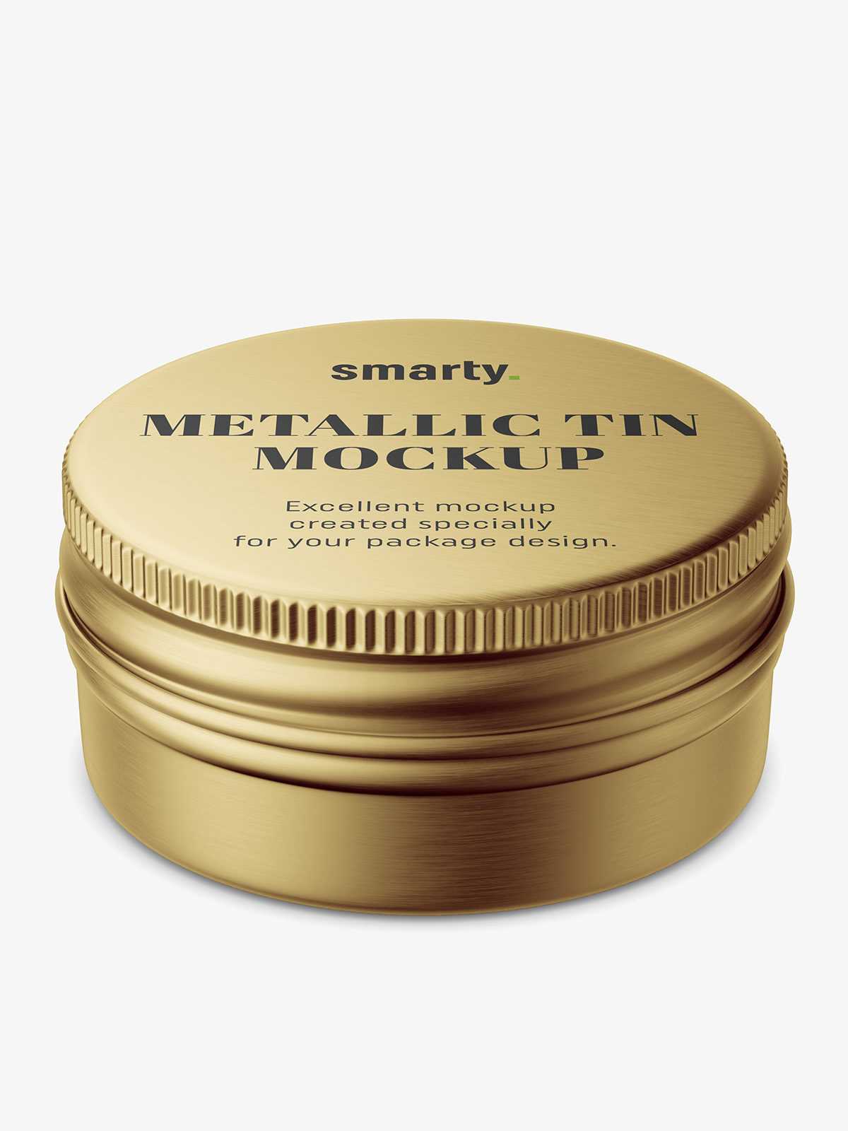 Small metallic tin jar mockup