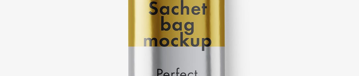 Small paper bag mockup / metallic