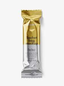Small paper bag mockup / metallic