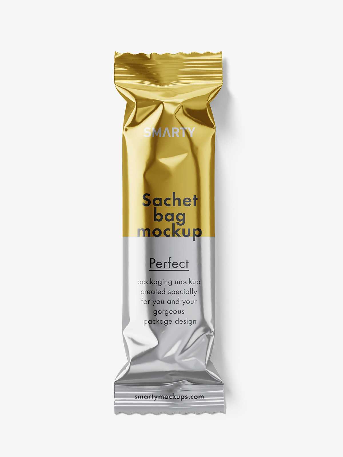 Small paper bag mockup / metallic