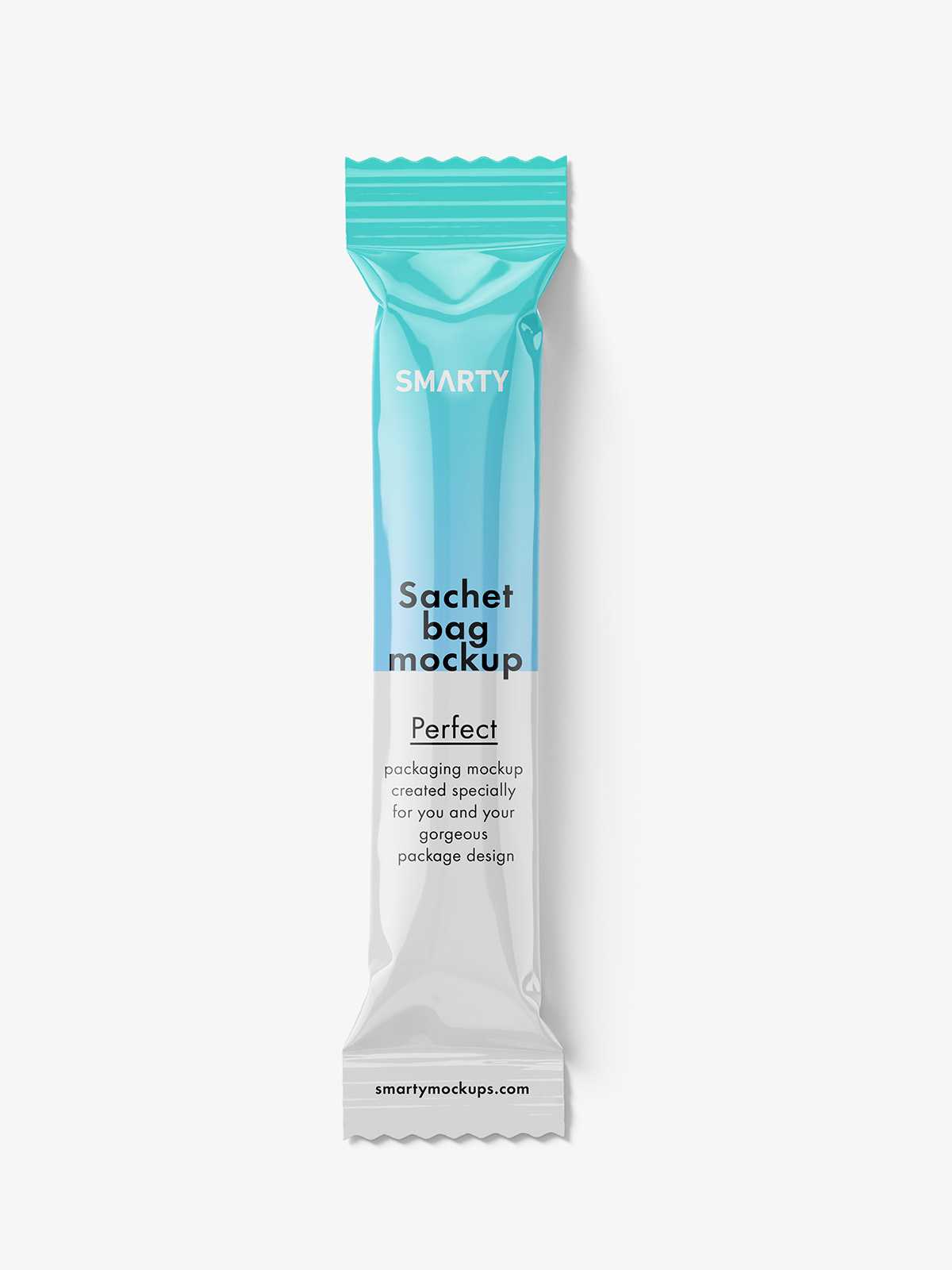 Small paper sachet mockup / glossy