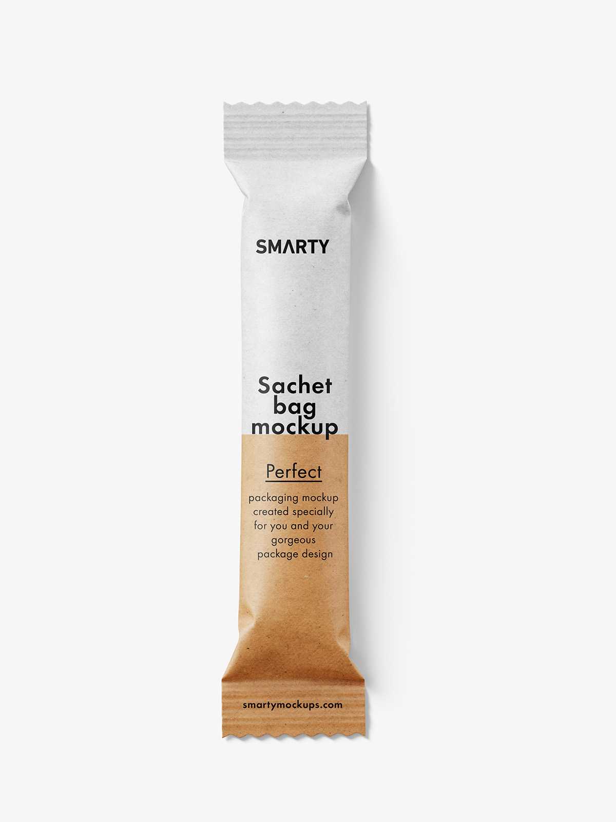 Small paper sachet mockup / kraft paper