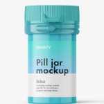 Small pharmaceutical jar mockup / glossy - Free PSD Download Small pharmaceutical jar mockup / glossy