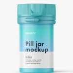 Small pharmaceutical jar mockup / matt - Free PSD Download Small pharmaceutical jar mockup / matt