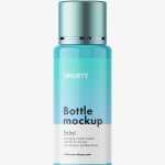 Small plastic bottle with metallic cap / glossy