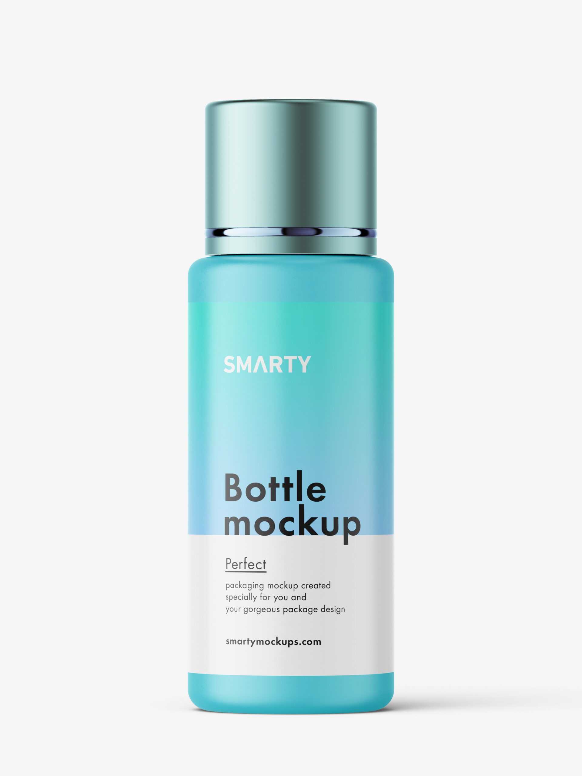 Small plastic bottle with metallic cap / matt