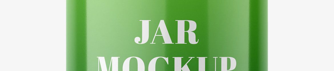 Small plastic jar mockup / glossy