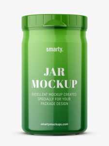 Small plastic jar mockup / glossy