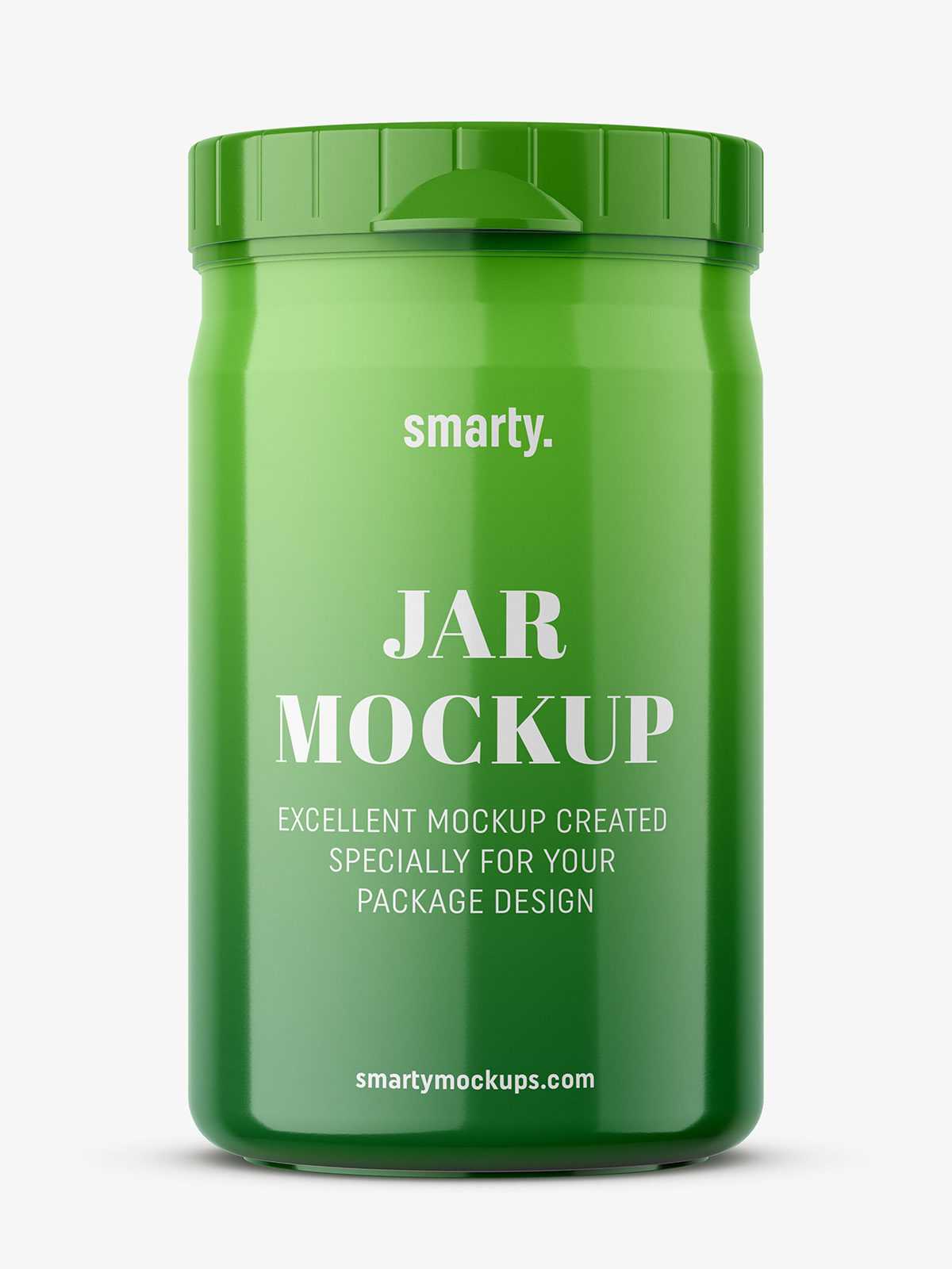 Small plastic jar mockup / glossy