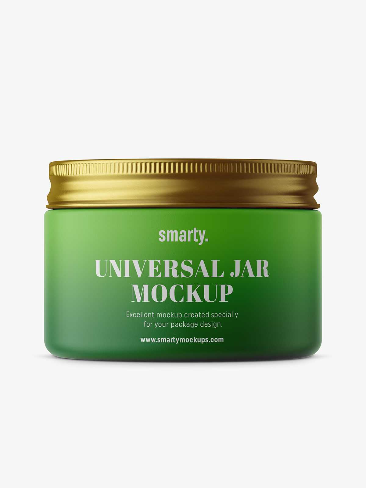 Small plastic jar with silver lid mockup / matt