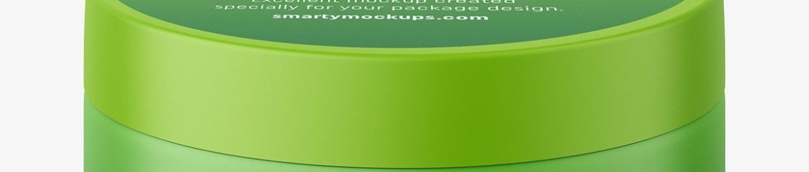 Small plastic jar with two labels