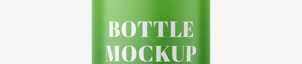 Small plastic matt bottle mockup